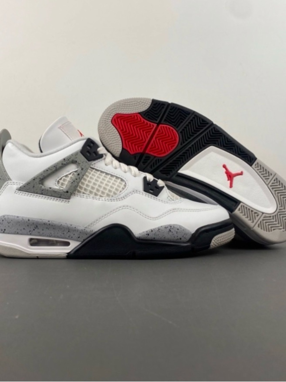 Nike Air Jordan 4 Retro White/Grey/Black with Red Accents